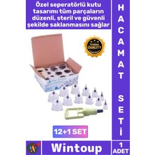 Wintoup #hacamat Kaliteli Vakumlu Manuel Terapi Kupa Hijyenik 12 Adet Hacamat Kupası 2 Parmak Pompa Seti