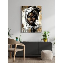 Visdora Afrikalı Kadın Canvas Tablo Ev Ofis Mutfak Dekorasyonu Kanvas Duvar Tablo