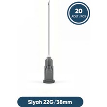 Genject 22G (0.82MM.), 38MM, Siyah Enjektör Ucu 20 Ad./pkt.