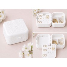 Hobby Fab Design Çiçek Desenli Takı Saklama Kutusu Organizer - Taşınabilir Takı Saklama Kutusu - Seyahat Boy