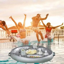 Premini Şişme Deniz Havuz Bardak Tutucu, Renkli ve Pratik Float Bar