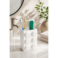 Printella LEGO Diş Fırçalığı Çocuk ve Yetişkinlere Özel Eğlenceli Banyo Düzenleyici Diş Fırça Standı