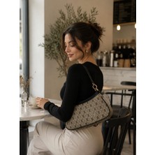 YNS Collection Kadın Monogram Baskılı Baget ve Omuz Çanta