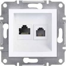 Schneider Electric EPH5270121 Asfora Beyaz Çerçevesiz RJ11 1RJ45 Cat6 Utp Telefon Data Prizi