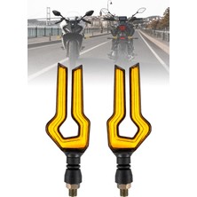 Dekohop Motosiklet U Model LED Sinyal Lambası Universal Kayan Sinyal Sarı Işık