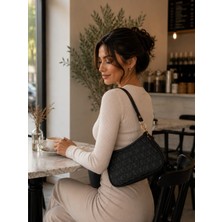 YNS Collection Kadın Monogram Baskılı Baget ve Omuz Çanta