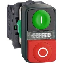 Schneider Electric XB5AW73731M5 Harmony Xb5 Sıva Altı (IP66 / IP69K) Ø30 Düz Kafalı, I Işaretli Led'li 24 V Ac/dc Yeşil