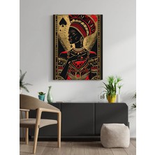 Visdora Afrikalı Kadın Kart Canvas Tablo Ev Ofis Mutfak Dekorasyonu Kanvas Duvar Tablo