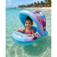 Silveryrose Store Nunu  Gölgelikli Bebek Deniz Simidi Oturaklı Baby Float Uv Korumalı 0-3 Yaş