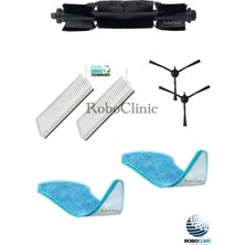 Roboclinic Philips Homerun 2000 ve 3000 Robot Süpürge Uyumlu Yedek Fırça, Filtre, Mop -7 Parça