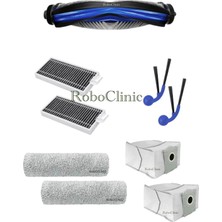 Roboclinic Ecovacs Deebot T80 Pro Omni Robot Süpürge Uyumlu Yedek Toz Torba, Fırça, Filtre, Rulo Mop -9 Parça