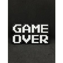 Goka 3D Craft 8-Bit Retro Game Over 3D Duvar Dekoru - 18 cm Slim Versiyon (Çift Taraflı Bantlı)