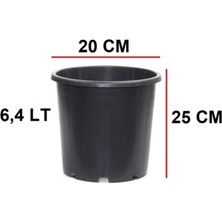 Empressco Üretim Saksısı 6,4 Lt 5 Adet Siyah Saksı Çiçek Saksısı Plastik Saksı Yuvarlak Saksı Fidan Saksısı - Fiyatı, Yorumları