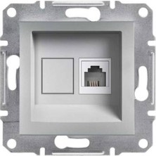 Schneider Electric EPH4100161 Asfora Tekli Alüminyum Çerçevesiz RJ11 4 Kontaklı Telefon Prizi