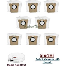 Roboclinic Xiaomi Mi Vacuum Mop H40 Robot Süpürge ile Uyumlu Yedek Toz Torba - 8 Parça