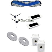 Roboclinic Ecovacs Deebot T30 Pro Omni Robot Süpürge Uyumlu Yedek Toz Torba, Fırça, Filtre, Mop 9 Parça