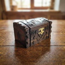 Morgen Craft Coupes Ahşap Mücevher Kutusu - %100 El Yapımı - Ceviz Ağacı - 8,5x14,5x8 cm