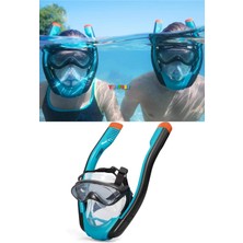 Premini Pro Full Face Flowtech Snorkel Set - Deniz Dalış Maskesi, L-Xl Beden