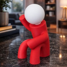 Ares 3D Modern Heykel Masa Lambası, Pembe Heykel Abajur