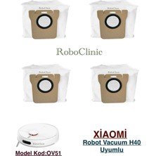 Roboclinic Xiaomi Mi Vacuum Mop H40 Robot Süpürge ile Uyumlu Yedek Toz Torba - 4 Parça