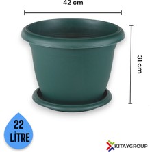 Empressco Villa Saksı 22 Lt Yeşil Mat Renk - Fiyatı, Yorumları