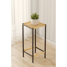 Empressco 70 cm Modern Metal Ayaklı Çiçeklik - Ahşap Tablalı Orta Boy Saksı Standı - Fiyatı, Yorumları