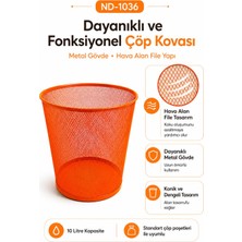 Need Tam Delikli Metal Fileli Turuncu Çöp Kovası - ND-1036