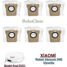 Roboclinic Xiaomi Mi Vacuum Mop H40 Robot Süpürge ile Uyumlu Yedek Toz Torba - 6 Parça