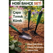 Empressco Çapa Tırmık Kürek 3’lü Set Metal Hobi Bahçe El Aletleri Saksı, Çiçek, Bitki ve Toprak Kazma Seti - Fiyatı, Yorumları