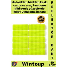 Wintoup #reflektör Motosiklet Bisiklet Kask Uyarı Güvenlik Altıgen Petek Dokulu 10 Adet Reflektör Sticker Seti