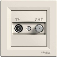 Schneider Electric EPH3400123 Asfora Krem Çerçeveli F Tipi Ikili Sonlu Tv-Sat Prizi