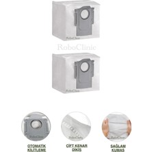 Roboclinic Roborock Q7 / Q7 Max / Q5 / Q5 Pro+ / Q8 Max Robot Süpürge Uyumlu Yedek Toz Torbası 2 Parça