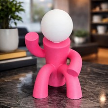 Ares 3D Modern Heykel Masa Lambası, Pembe Heykel Abajur