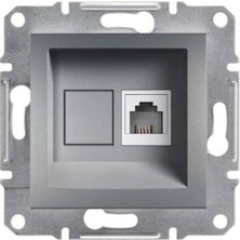 Schneider Electric EPH4100162 Asfora Tekli Çelik Çerçevesiz RJ11 Çıkışlı Telefon Prizi