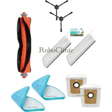 Roboclinic Philips Homerun 7000 Serisi Robot Süpürge Uyumlu Yedek Toz Torba, Firça, Filtre, Mop Paspas 9 Parça