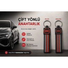 YSN Sounds Audi Anahtarlık Çizgili , Audi Araç Anahtarlık - Audi Çift Yönlü Araba Anahtarlığı