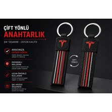 YSN Sounds Tesla Anahtarlık Çizgili , Tesla Araç Anahtarlık - Tesla Çift Yönlü Araba Anahtarlığı
