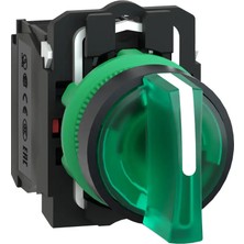 Schneider Electric XB5AK133M5 Harmony Xb5 Mandal Buton Ø22 3 Konumlu Led'li 230V Ac/ 1na+1nk Yeşil