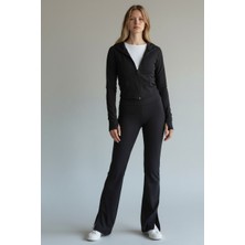 Strength Wear El Geçirmeli Cepli Ispanyol Paça Yırtmaçlı Tayt Hırka Takım