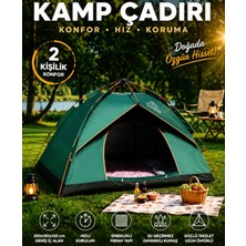 Light Nova 4 Kişilik Çift Astarlı Su Geçirmez Otomatik Kamp Çadırı Kolay Kurulum 200 x 200 x 135 cm