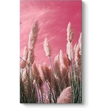 Nacario Pembe Zeminli Pampas Tablosu 80 x 140