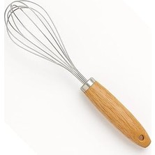Nacario Vıvaluxe Bambu Mutfak Çırpıcı, Kek Yumurta Çırpıcı, Paslanmaz Çelik, Ergonomik Sap,