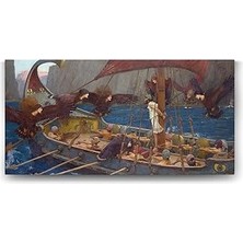 Nacario John William Waterhouse - Ulysses And The Sirens Tablosu - 160X80CM