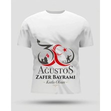 Civetta 30 Ağustos Zafer Bayramı Baskılı Oversize Bisiklet Yaka T-Shirt