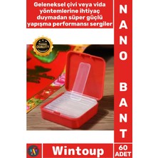 Wintoup #bant Şeffaf Nano Pu Jel Süper Güçlü Yıkanabilir Pratik Sabitleyici Çift Taraflı Bant Seti 60 Parça