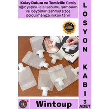 Wintoup #krem Seyahat Sızdırmaz Boş Kozmetik Şişesi Tekrar Kullanılabilir 3 Adet 100 ml Krem Şampuan Kabı