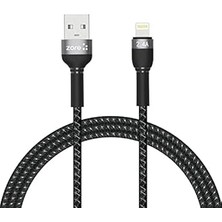 Nacario Shira Serisi Lightning USB Kablo 1 Metre Siyah