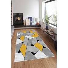 Nacario Pelangi Geometrik Puzzle Desenli Yıkanabilir Kaymaz Taban Leke Tutmaz Modern Salon Halısı