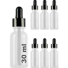 Nacario Afracam 30 ml Metal Kapaklı Damlalık Dropper Şişesi Serum 30 cc Cam Şişe 6 Adet (Siyah