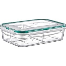 Nacario 5dm-Dikdörtgen 3 Bölmeli Saklama Kabı Freshbox 1 Lt